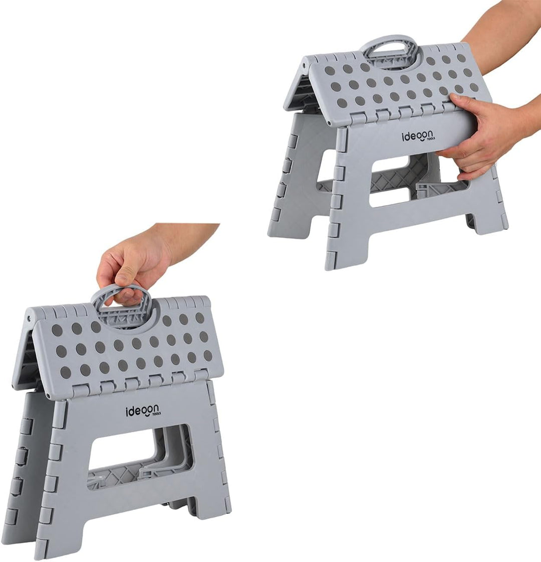 ideoon 2er Set Stabiler Klappbarer Tritthocker bis 150 kg belastbar – Faltbarer Tritthocker flach &amp;