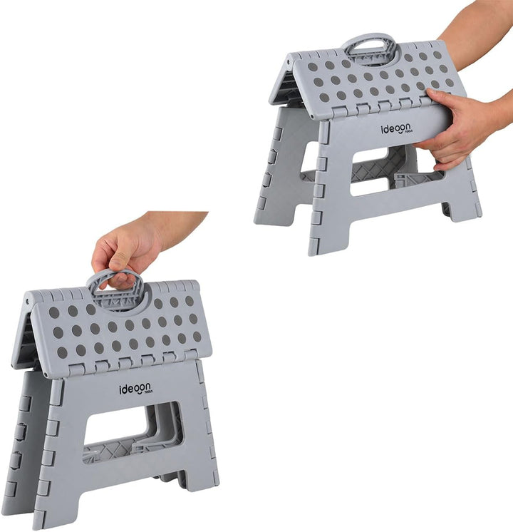 ideoon 2er Set Stabiler Klappbarer Tritthocker bis 150 kg belastbar – Faltbarer Tritthocker flach &amp;