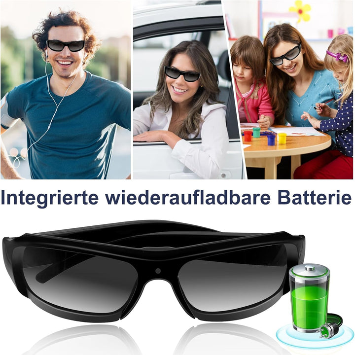 Sport Brillenkamera, Action Cam HD 1080P Sonnenbrille Sport Kamera Mini Action Kamera, Fahrrad Motor