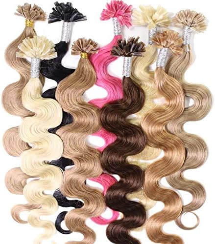 hair2heart Extensions Echthaar Bondings Gewellt - 200 Strähnen 0.5g 40cm 0/44 rot intensiv 200 Sträh