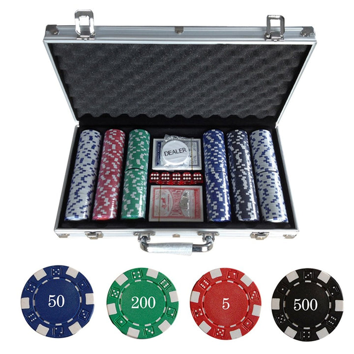 WeFun Poker Koffer Set,Pokerkoffer Pokerset 300 Laser Pokerchips Poker Komplett Set