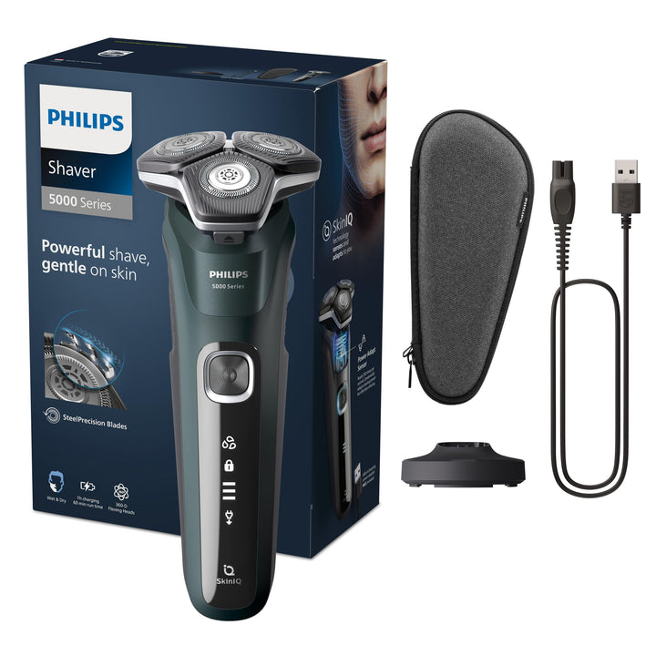 Philips Shaver Series 5000 – Elektrischer Nass- und Trockenrasierer für Herren mit ausklappbarem Tri
