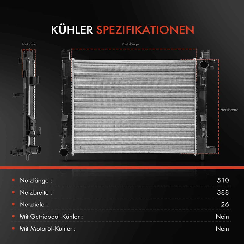 Frankberg Kühler Motorkühlung Wasserkühler Schaltgetriebe Kompatibel mit Clio IV BH 1.2L-1.6L 2012-H