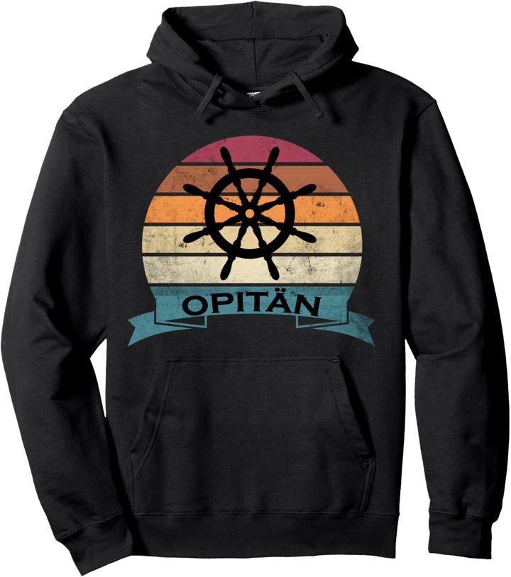Opitän - Vintage Opa Kapitän Segeln Steuerrad Seefahrer Pullover Hoodie