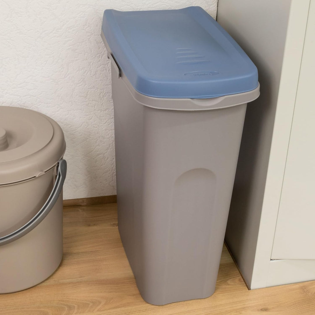 #11 25L Mülleimer blau Deckel Recycling Mülltrennung Abfalleimer Abfallbehälter Müll Küche rechtecki
