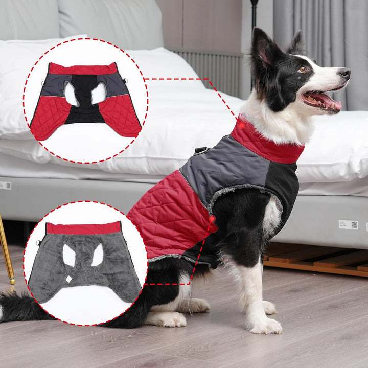JoyDaog Warmer Fleece-Hundemantel für kleine Hunde, D-Ringe, wasserdichte Welpenjacke für den kalten