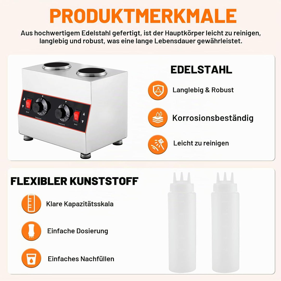 YUCHENGTECH Saucenwärmer Edelstahl Sossenwärmer Elektrisch 30~85°C Temperatur Einstellbar Sossenwärm