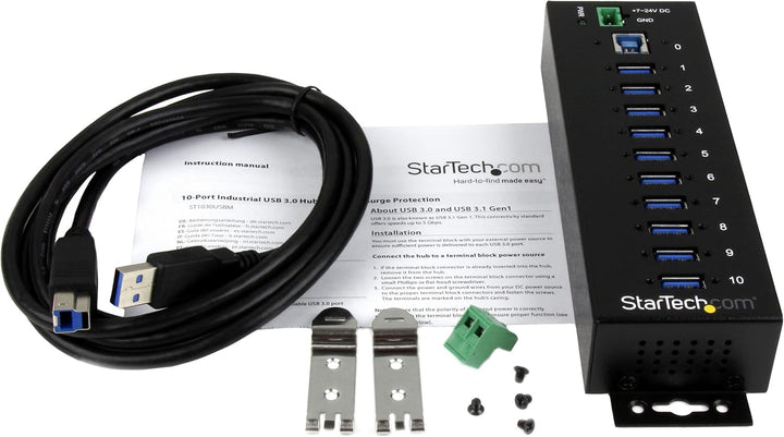 StarTech.com 10 Port Industrial USB 3.0 HUB 10-Port Industrial USB 3.0, ST1030USBM USB 3.0 10 Port,