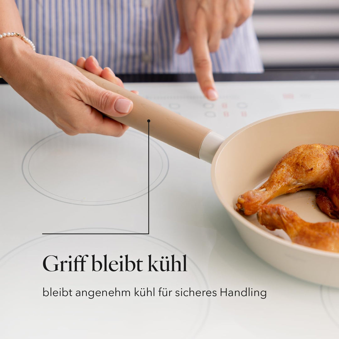 FLORINA Nube Aluminium - Bratpfanne | 24 cm | Induktionsgeeignet | Kratzfeste Keramikbeschichtung |