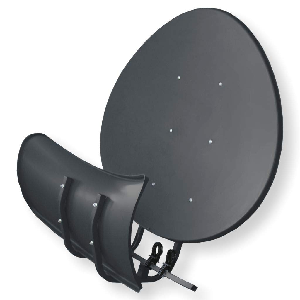 Satspiegel Toroidal T90 P - anthrazit - Multifocus Antenne - inkl. 5 Stück LNB Halter - Version 2023