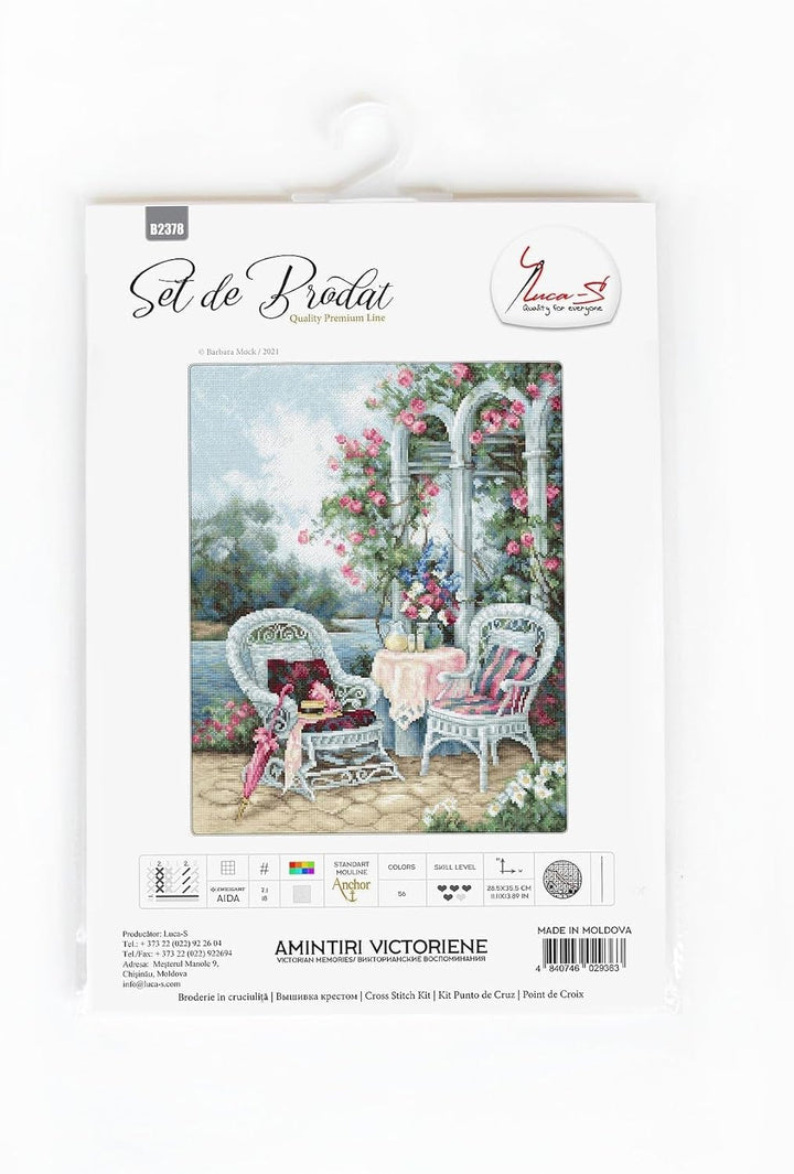 Luca-S B2378 Kreuzstich Set, Mehrfarbig, 35x35cm