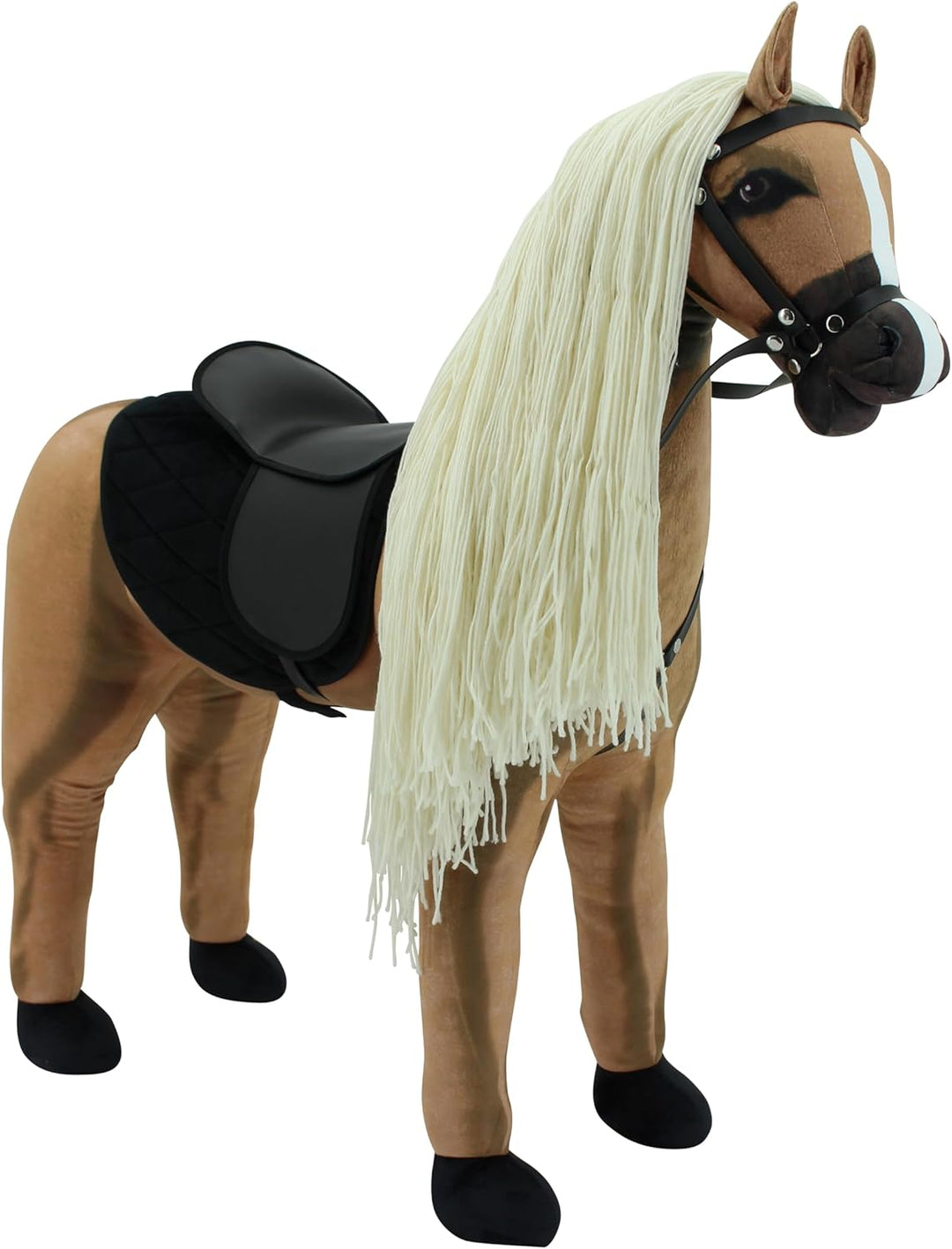 Sweety Toys Stehpferd zum Reiten- Plüschpferd Reittier Keine Montage erforderlich (Hellbraun), Hellb