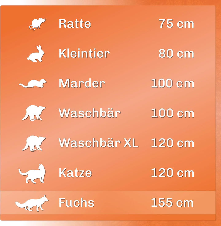 Martenbrown® Fuchsfalle Gross 155cm I Dient auch als Waschbärfalle oder Katzenfalle I Marder Kastenf