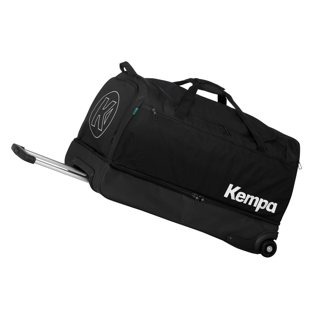 Kempa Trolley - Sporttasche mit Rollen - Trolley mit Griff Handball Fitness Sport, schwarz - 60, 90