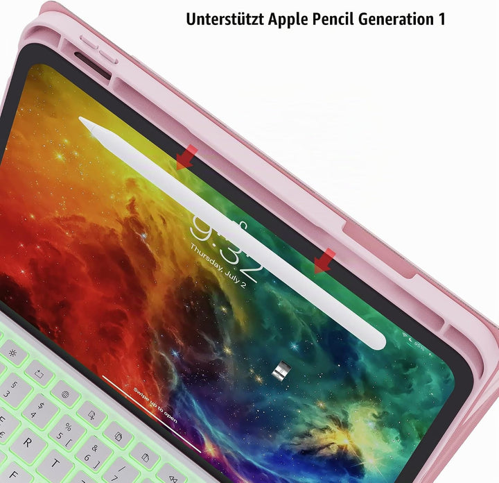 ROOFEI Hülle mit Tastatur für iPad (A16) 11.Generation 11" 2025, iPad 10. Generation 10.9" 2022-7 Fa