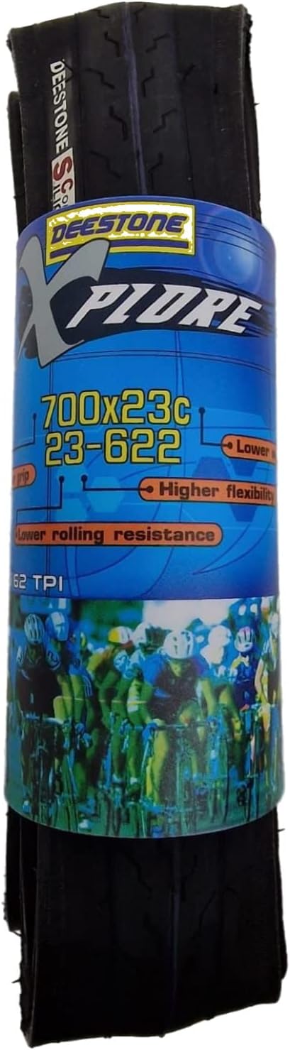 2 Reifen Deestone 700x23C (23-622) Faltbare Gummireifen für Rennrad BDC Road Fixed