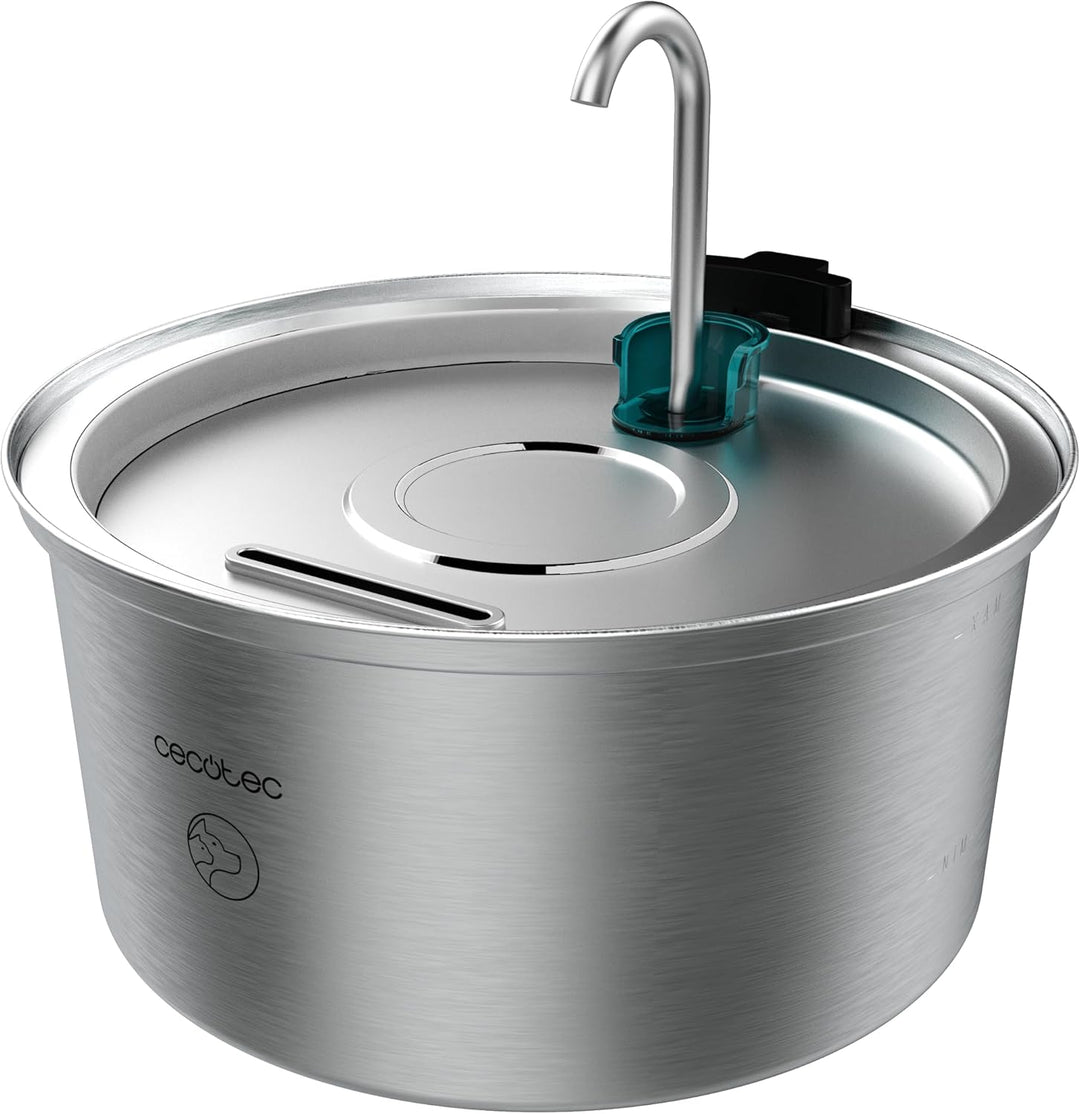 Cecotec Pumba 3200 Refresh INOX Automatischer Katzenbrunnen für Katzen, Haustiere, Fassungsvermögen