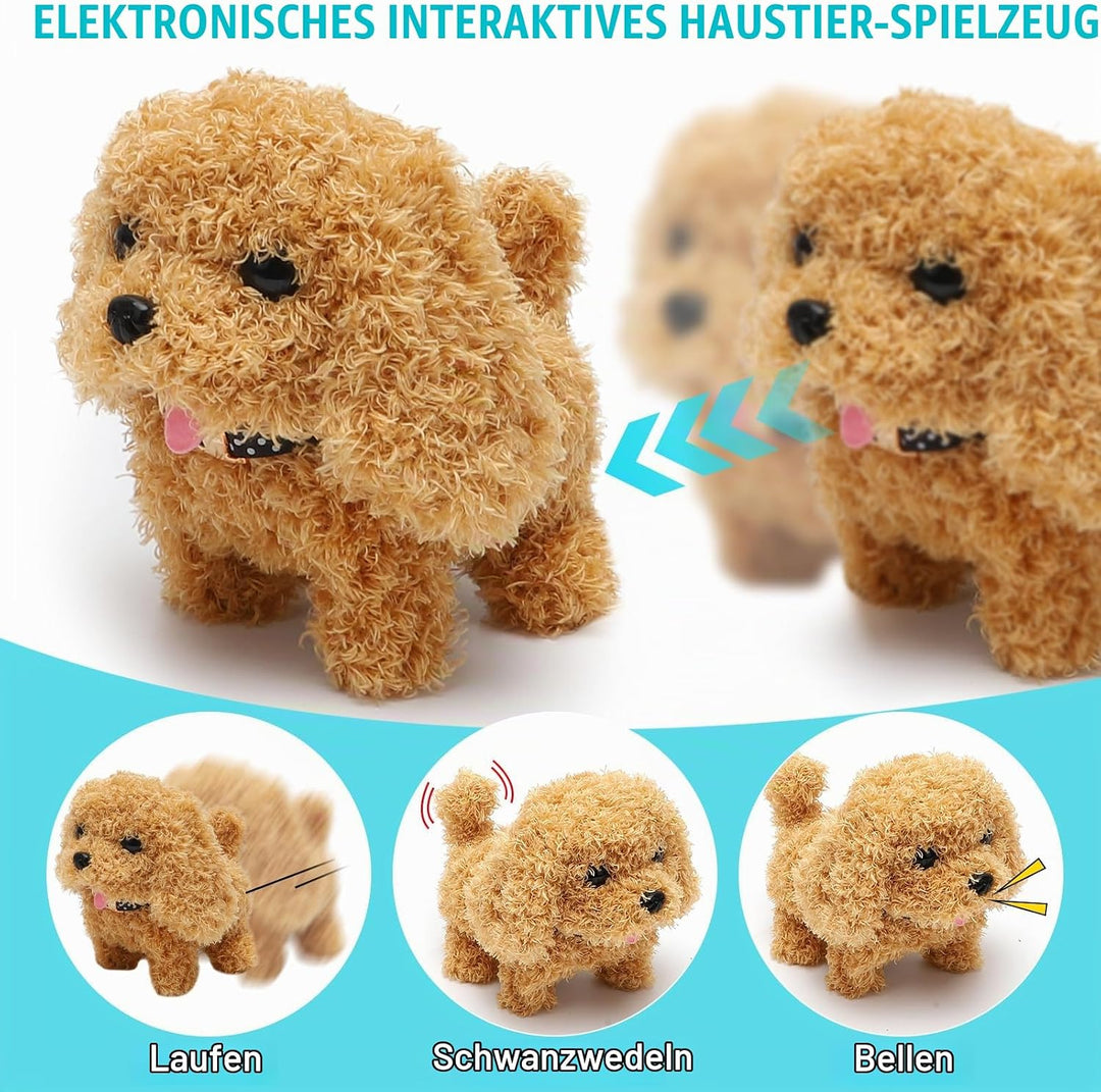 RANJIMA Hund Spielzeug, Hund der Läuft und Bellt Kuscheltier Interaktives Spielzeug Elektronische Ha