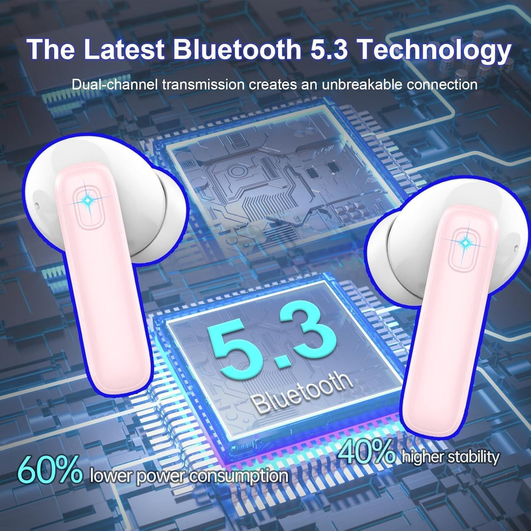 Rinsmola Kopfhörer Kabellos Bluetooth 5.4, In-Ear Kopfhörer Bluetooth mit 4 ENC Mic, Kabellose Kopfh