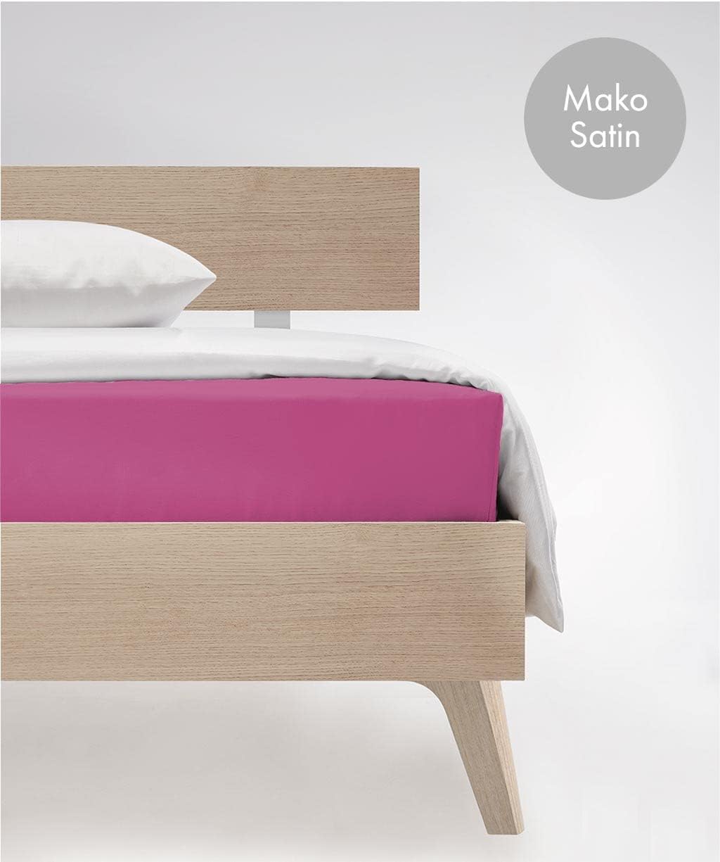 fleuresse L Uni-Colours-Bettlaken, Mako-Satin, Cassis, 160 x 260