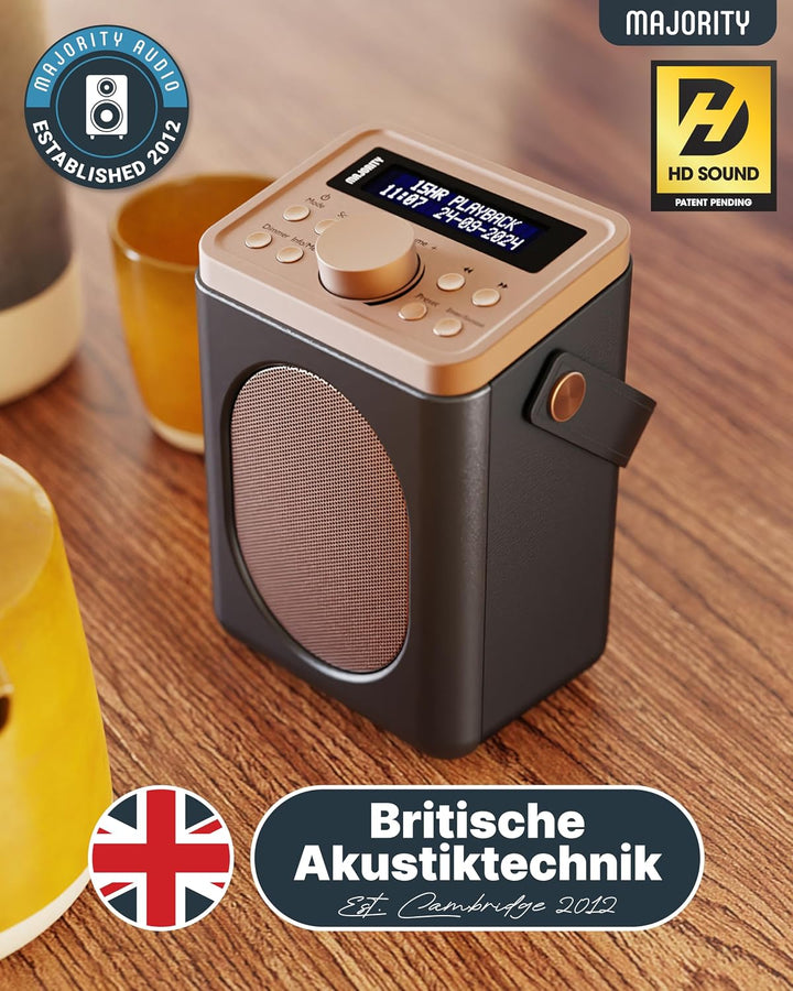 MAJORITY Little Shelford DAB Plus Radio | Küchenradio UKW mit Bluetooth | Radio Batteriebetrieben mi