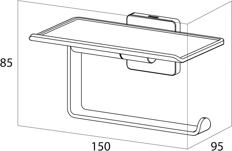 Tiger Dock Toilettenpapierhalter mit praktischer Ablage, Toilettenrollenhalter aus gebürstetem Edels