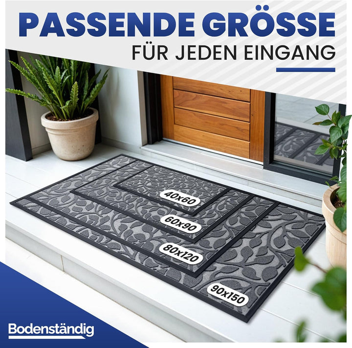 Fussmatte aussen und innen [robust] - Saubere Schuhe Dank geriffelter Oberseite - Perfekte Grösse 40