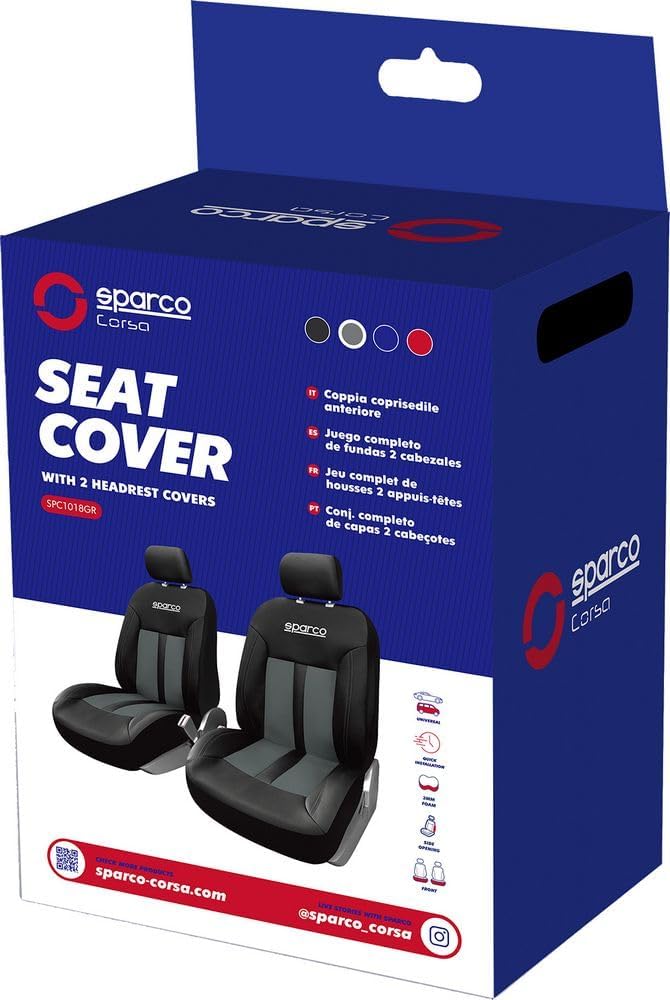 SPARCO SPC1018GR Sitzbezüge Grau, Modell S-LINE, Set of 2
