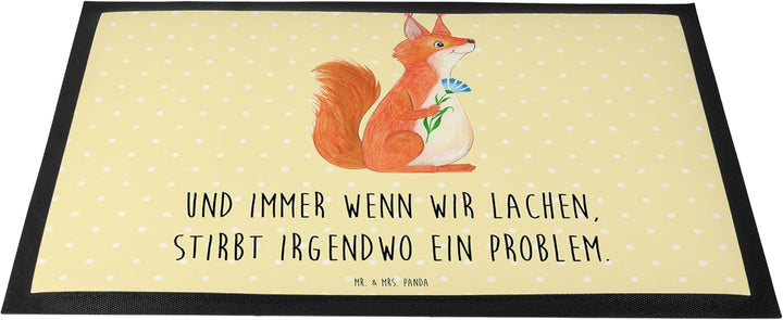 Mr. & Mrs. Panda 50 x 75 cm Fussmatte Eichhörnchen Blume - Geschenk, Fussabstreifer, Spruch Deko, Mo