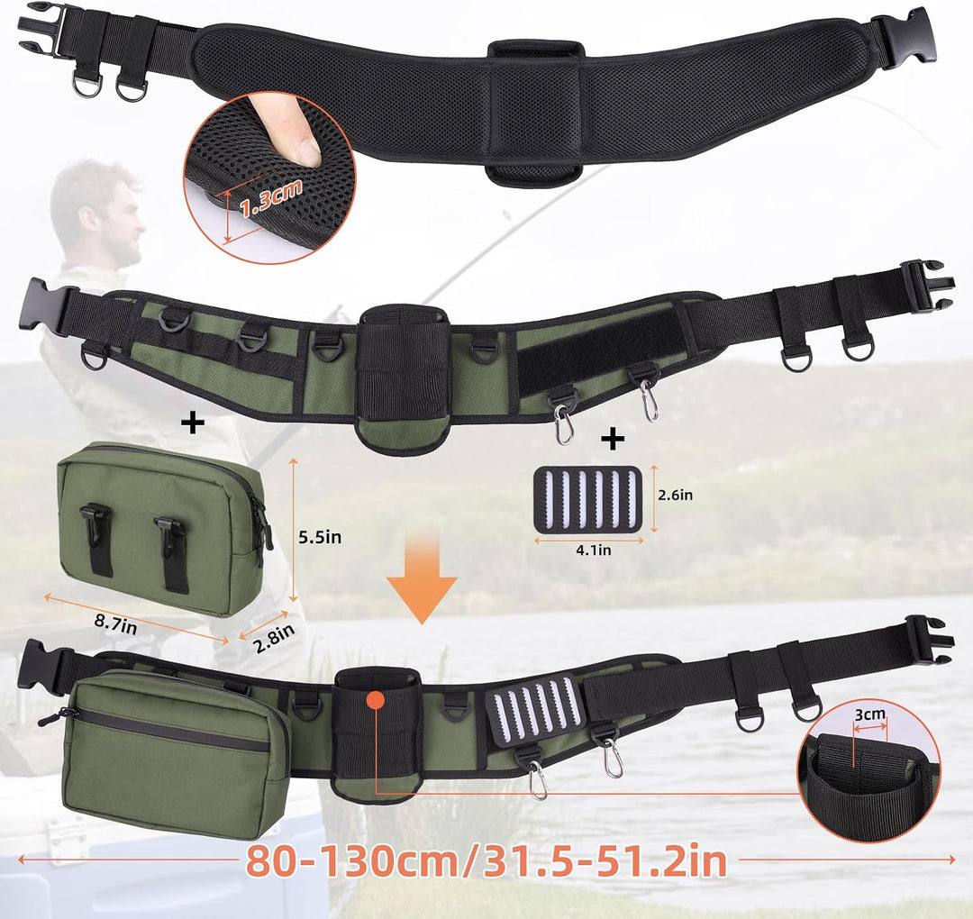 PELLOR Angeln Kampfgurt, 360° Verstellbarer Rutenhalter mit Eva-Polsterung, Einfacher Rutenhalter, A