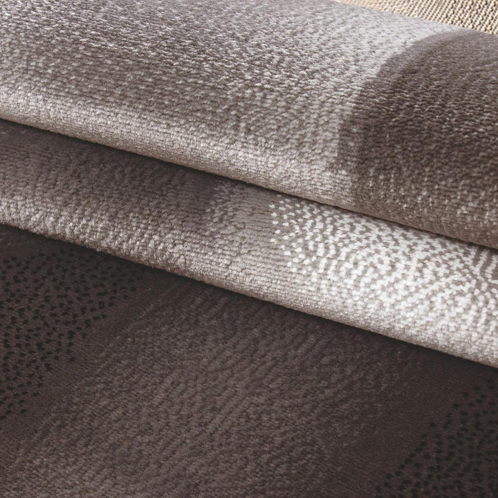 Carpetsale24 Teppich Wohnzimmer Abstrakten Wellen Mustern Braun Meliert 240 x 340 cm - Kurzflor Tepp