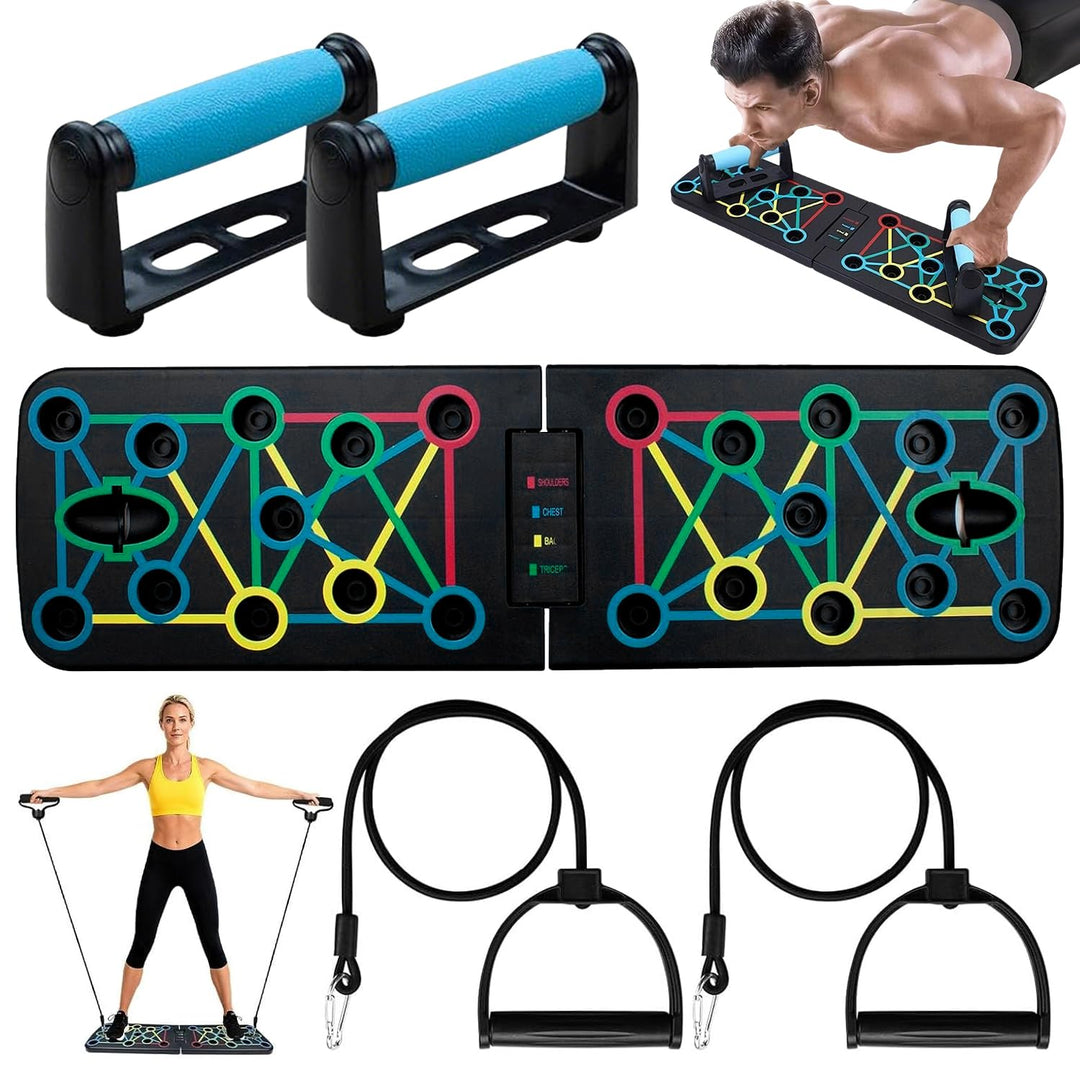 Premium Liegestützbrett Set,Push-Up Rack Board,17-in-1 Foldable Multifunctional Home Training Fitnes