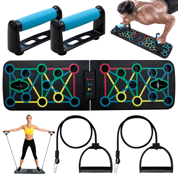 Premium Liegestützbrett Set,Push-Up Rack Board,17-in-1 Foldable Multifunctional Home Training Fitnes