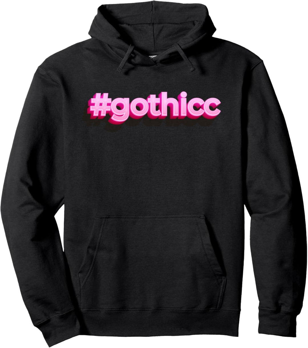 Sarcastic Gothicc Phrase With Modern Pink Word Art Pullover Hoodie