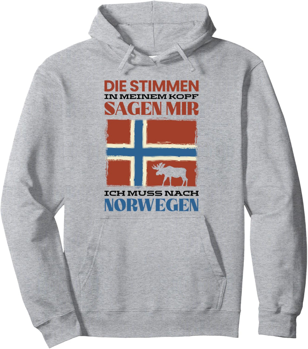 Norwegen Geschenke Spruch Flagge Nordkap Elch Die Stimmen In Pullover Hoodie