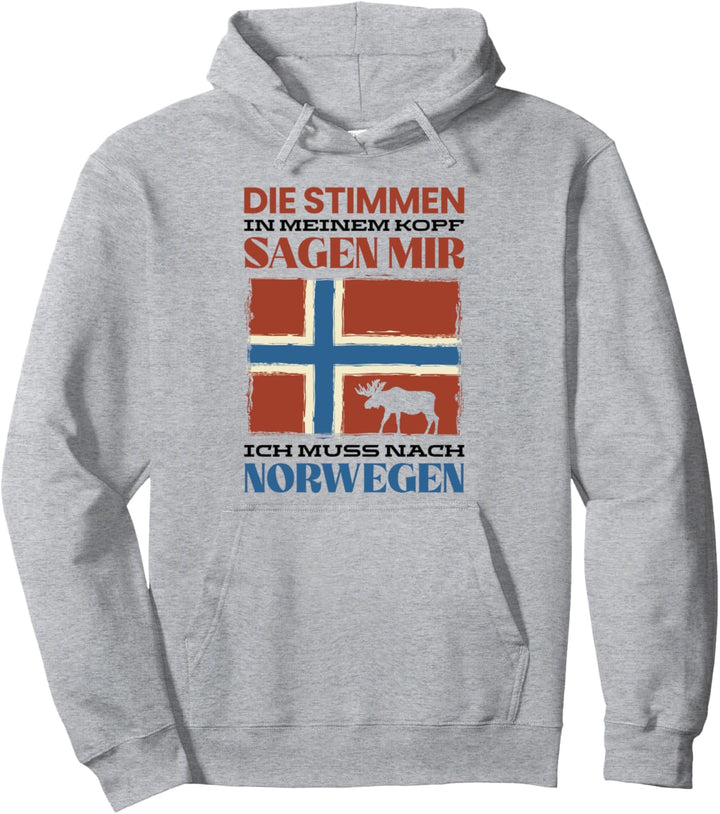 Norwegen Geschenke Spruch Flagge Nordkap Elch Die Stimmen In Pullover Hoodie