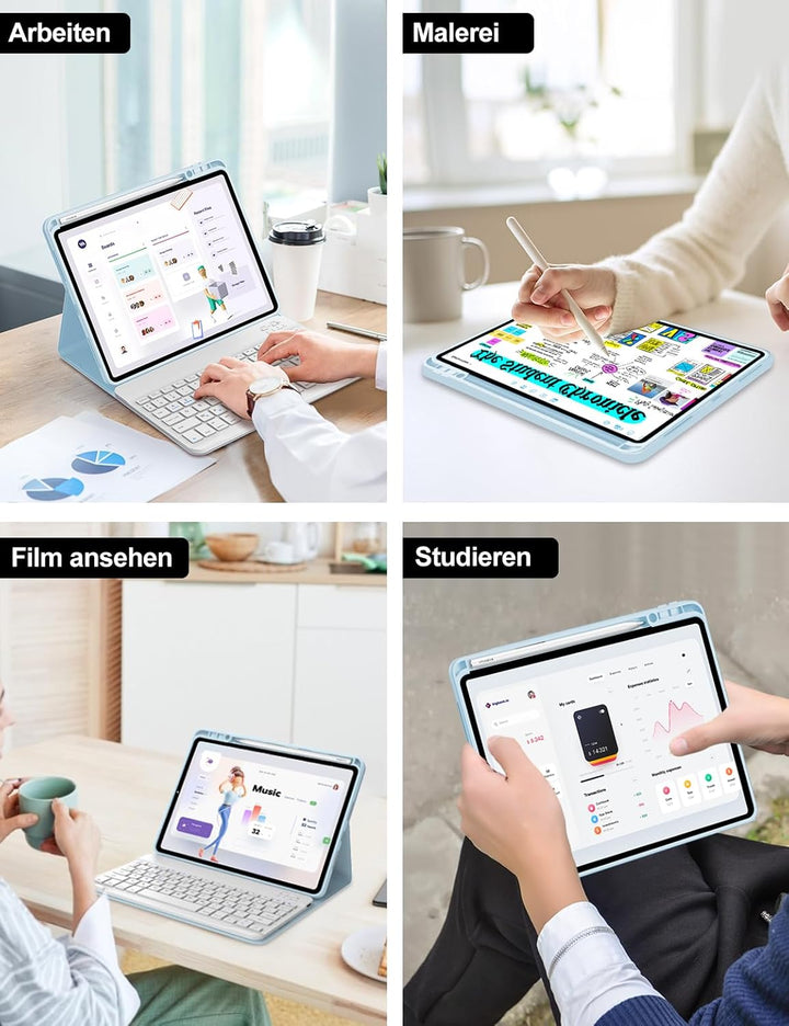 Tastatur Hülle für Xiaomi Pad 7/7 Pro 11.2 Zoll 2024, Deutsches QWERTZ, Magnetisch Abnehmbarer Deuts