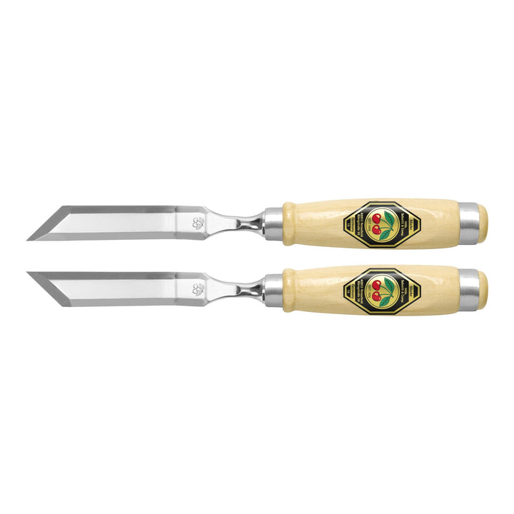 Kirschen 2326957 Stechbeitelpaar gekröpft mit schräger Schneide 26 mm, beige/silber