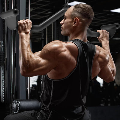 Kipika Latzugstangen Kabelmaschinenbefestigung, Rudern T-Bar V-Stange Set, Rückenkrafttraining, Grif