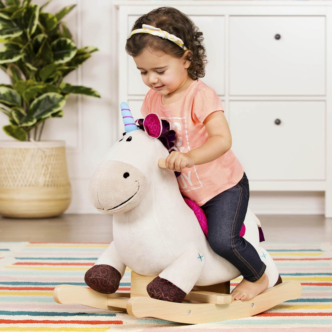 B. toys - Rodeo Rocker - Dilly-Dally - Einhorn-Wippe - Einhorn-Schaukelspielzeug - Hölzernes Aufsitz