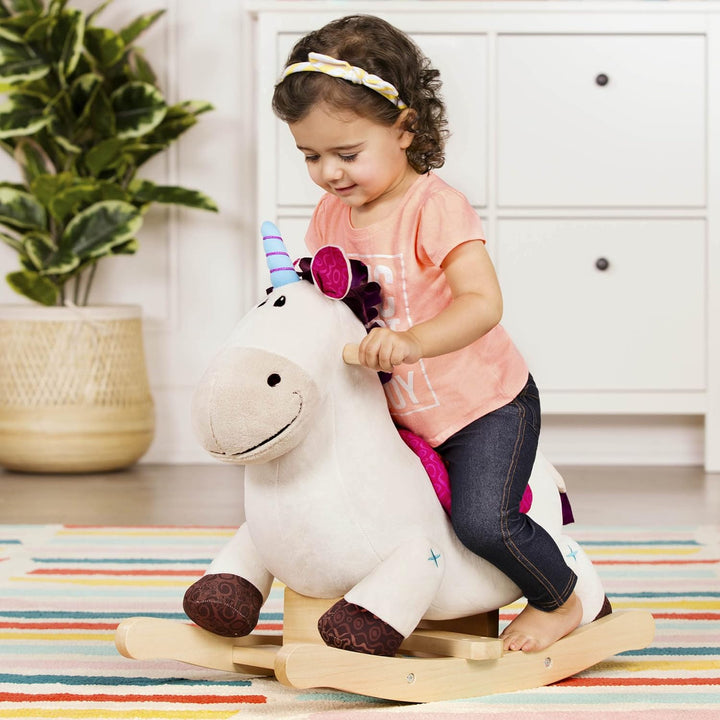 B. toys - Rodeo Rocker - Dilly-Dally - Einhorn-Wippe - Einhorn-Schaukelspielzeug - Hölzernes Aufsitz