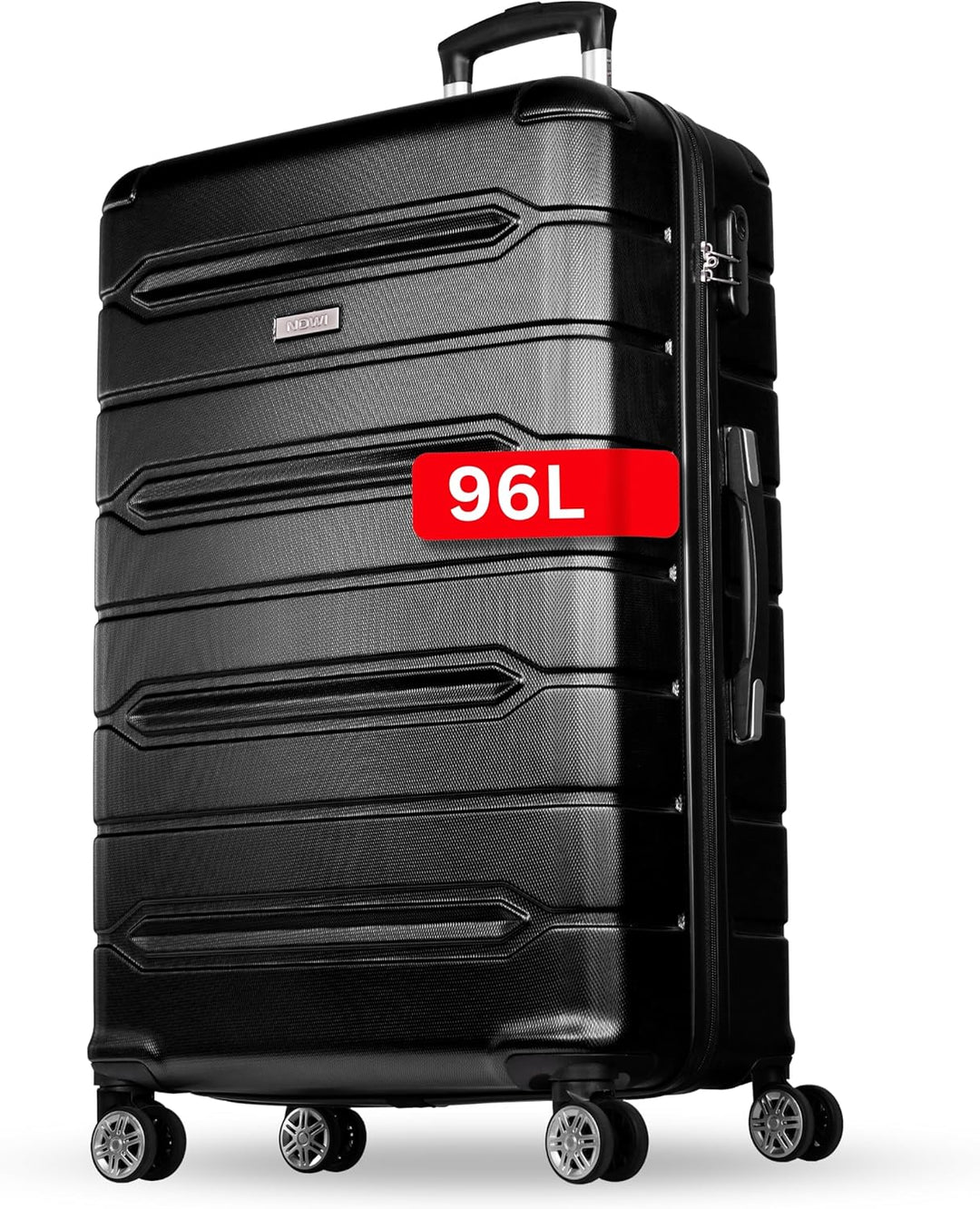 NOWI Hartschalenkoffer XL Gross – 96L Volumen – 8 Rollen 360° drehbar – Leichter ABS Koffer mit Zahl