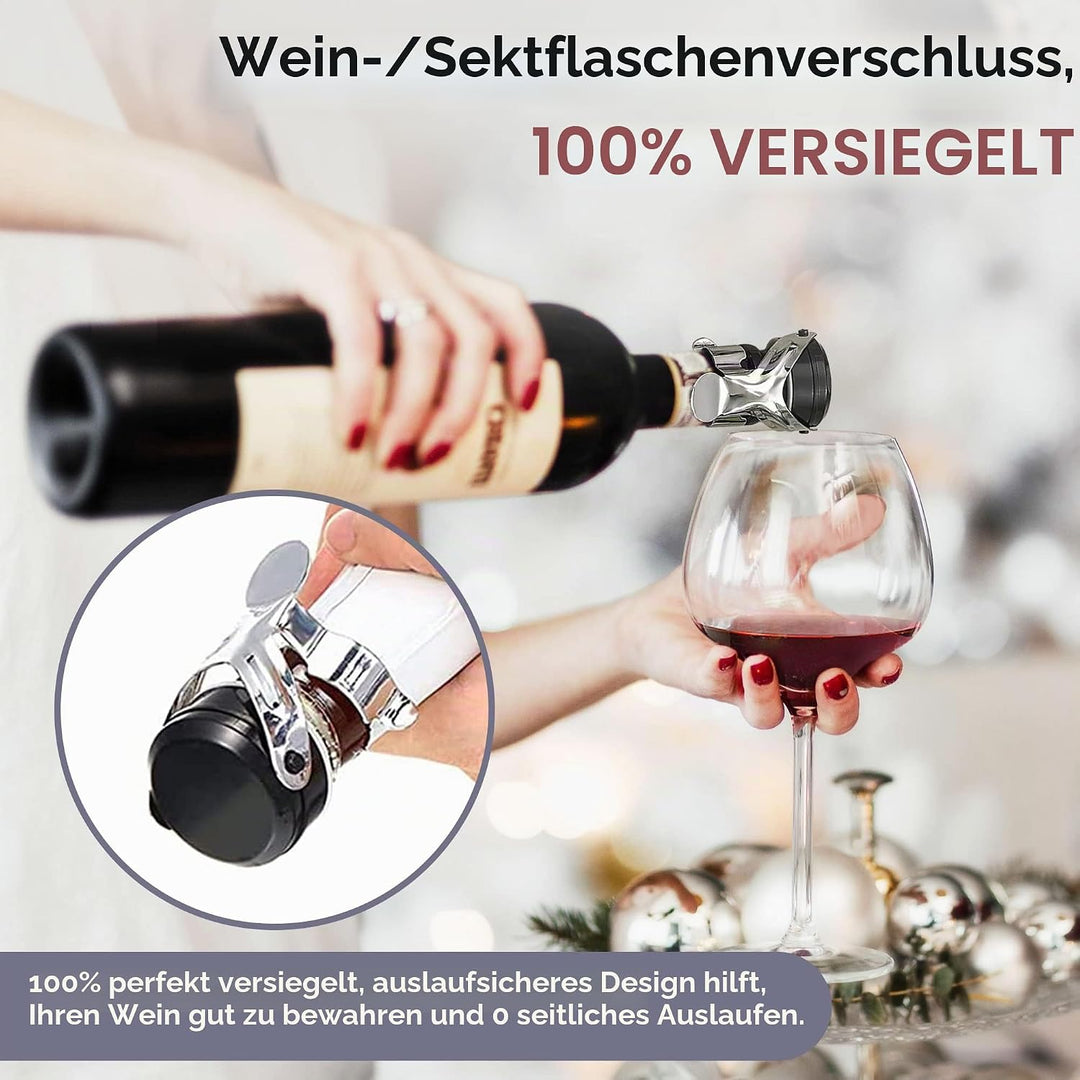 Gimars Weinflaschenverschluss 6 Stück, Weinstopfen für Sekt, Champagner, Rotwein, Universalverschlus