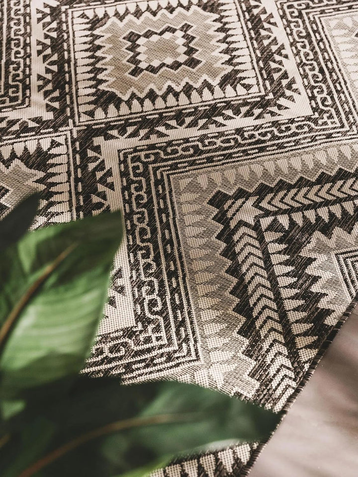 benuta Nest Teppich Cleo - Kunstfaser - Outdoor geeignet - Rechteckig & im Style: Geometrisch, Kelim