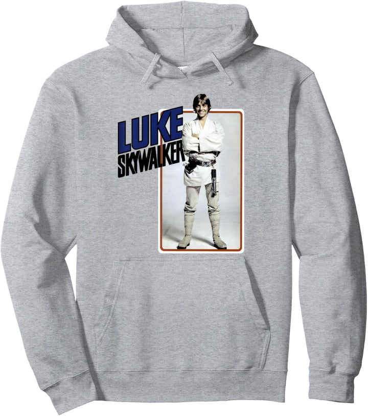 Star Wars Luke Skywalker Name Text Rounded Portrait Pullover Hoodie