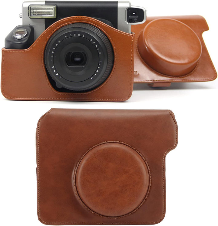 Vikye Schutzhülle für Fujifilm Instax Wide 300 Sofortbildkamera, Tragbare Premium-PU-Leder-Taschenab