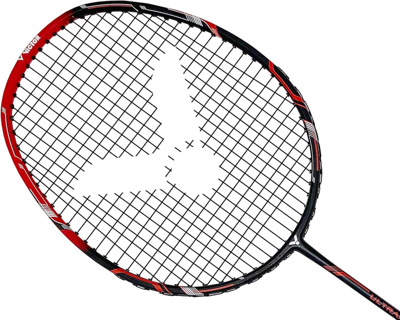 VICTOR Ultramate 6 Badmintonschläger für Einsteiger aus Carbon + Aluminium schwarz/rot Ultramate 6 S