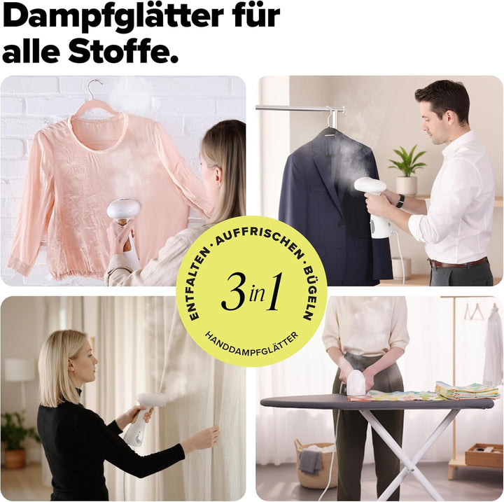 Dupray Voila 3-in-1 Dampfglätter mit Aufsatz, 1200 Watt, Tragbarer Stoff- und Kleidungsdampfer, Reis
