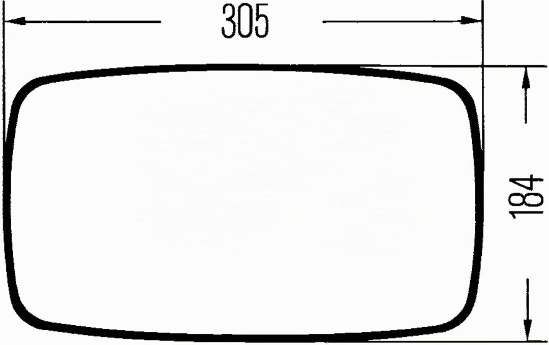 HELLA - Aussenspiegel - Kunststoffgehäuse - schwarz - Breite: 184mm - Höhe: 305mm - beidseitig - 8SB