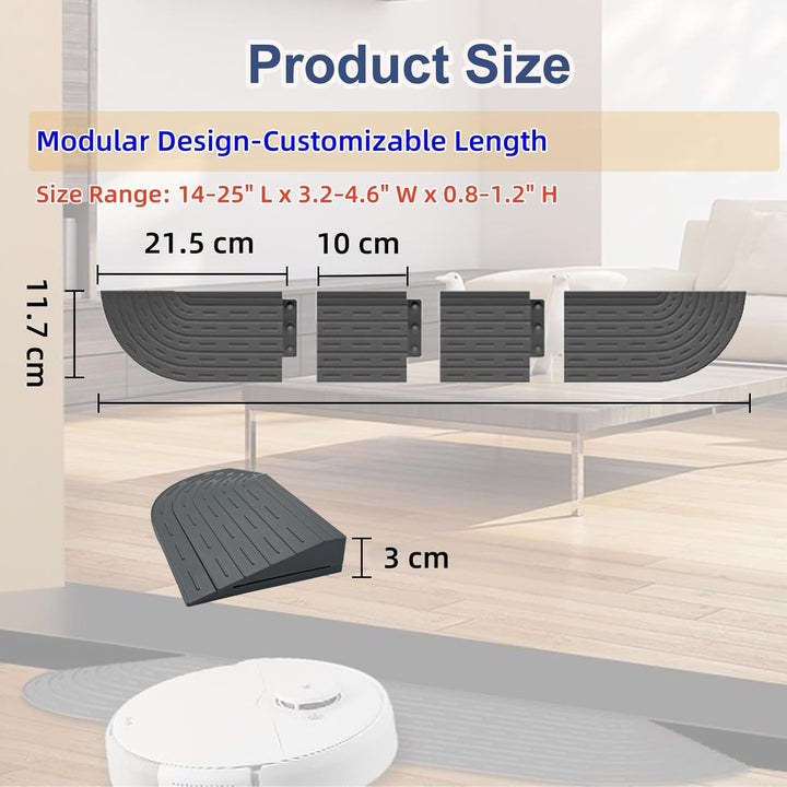 HIYOUNG Höhe 3CM Schwellenrampe für universal staubsaugerroboter,Türschwellenrampe Saugroboter Zubeh